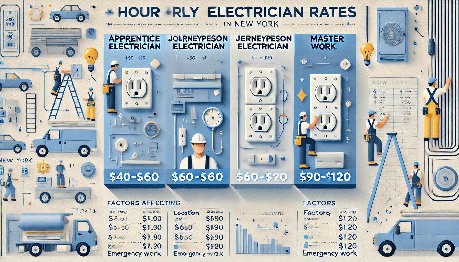 How much does an electrician charge per hour in New York?